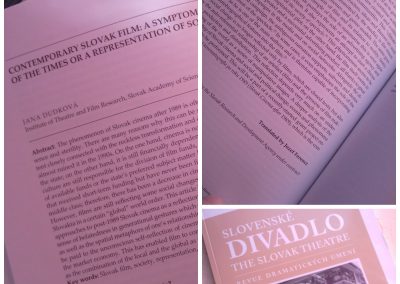 Cooperation with the Slovak Academy of Sciences on the translation of the publication Slovak Theatre_Review of dramatic arts.